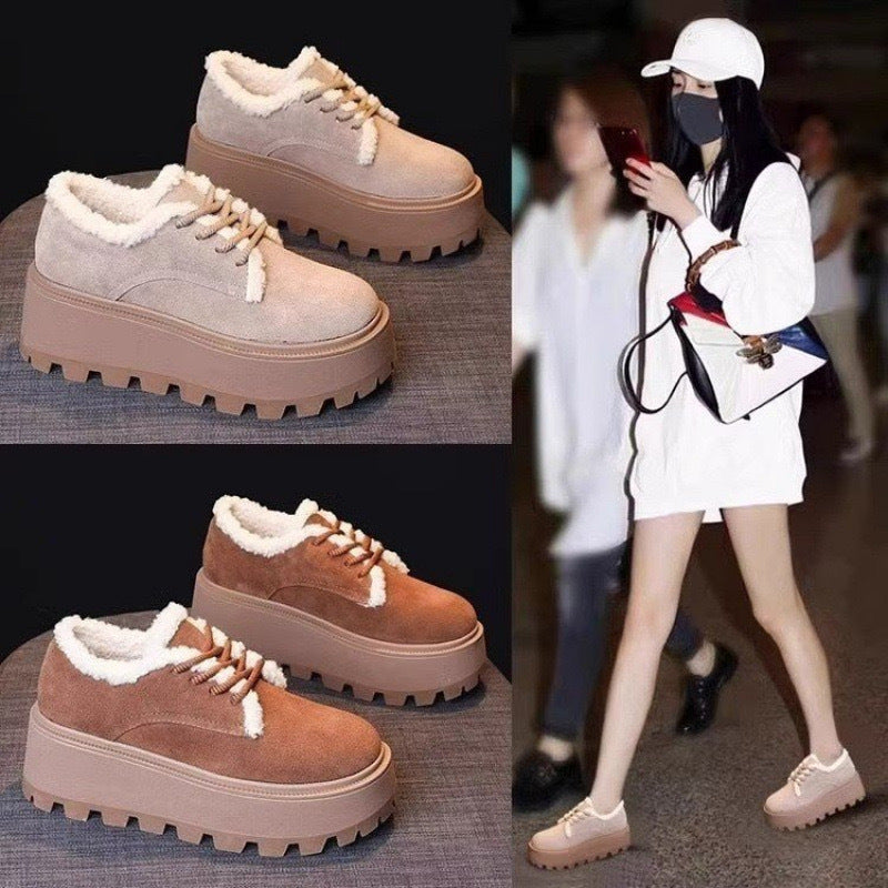 Damen Plateau Sneaker Weich Bequem Modisch