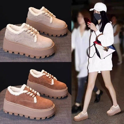 Damen Plateau Sneaker Weich Bequem Modisch
