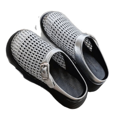 Damen Clogs Komfortabel Plateau Wabenmuster Schuhe