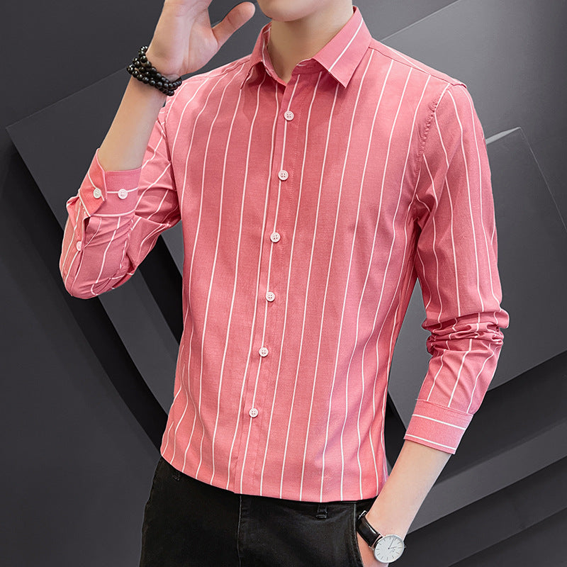 Herren Langarmhemd Streifen Modisch Elegant