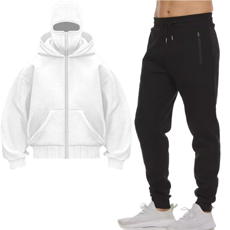 Herren Jogginganzug Kapuzenjacke Hochkragen Sportlich
