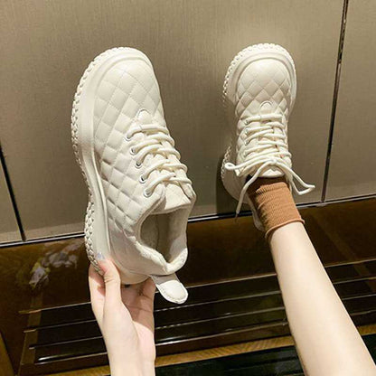 Damen Sneaker Bequem Gefüttert Steppdesign Modern