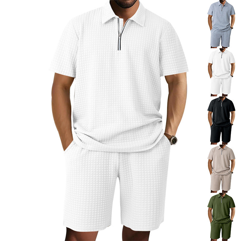 Herren Kurzarm Set Elastisch Modern Strukturiert - BerlinGlamour