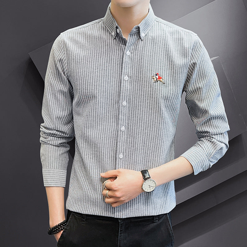 Herren Freizeithemd Kariert Stehkragen Modern Elegance