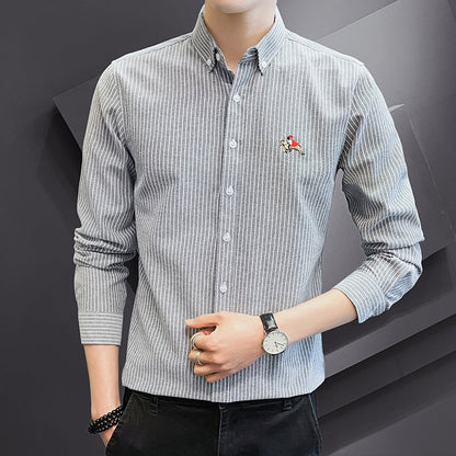 Herren Freizeithemd Kariert Stehkragen Modern Elegance