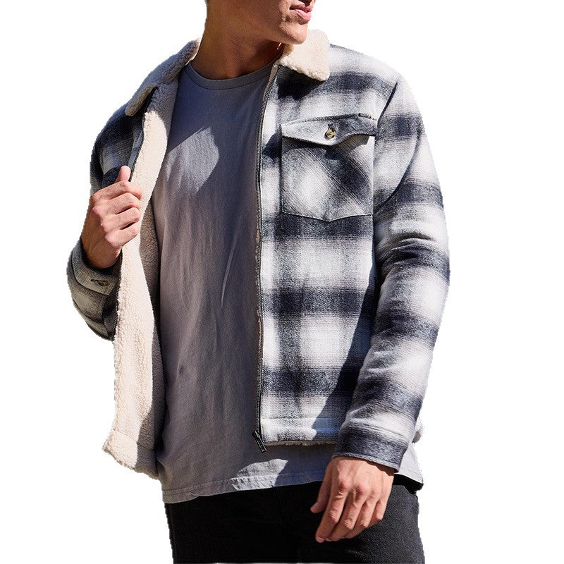 Herren Flanelljacke Warm Fleece Innenjacke Stylisch
