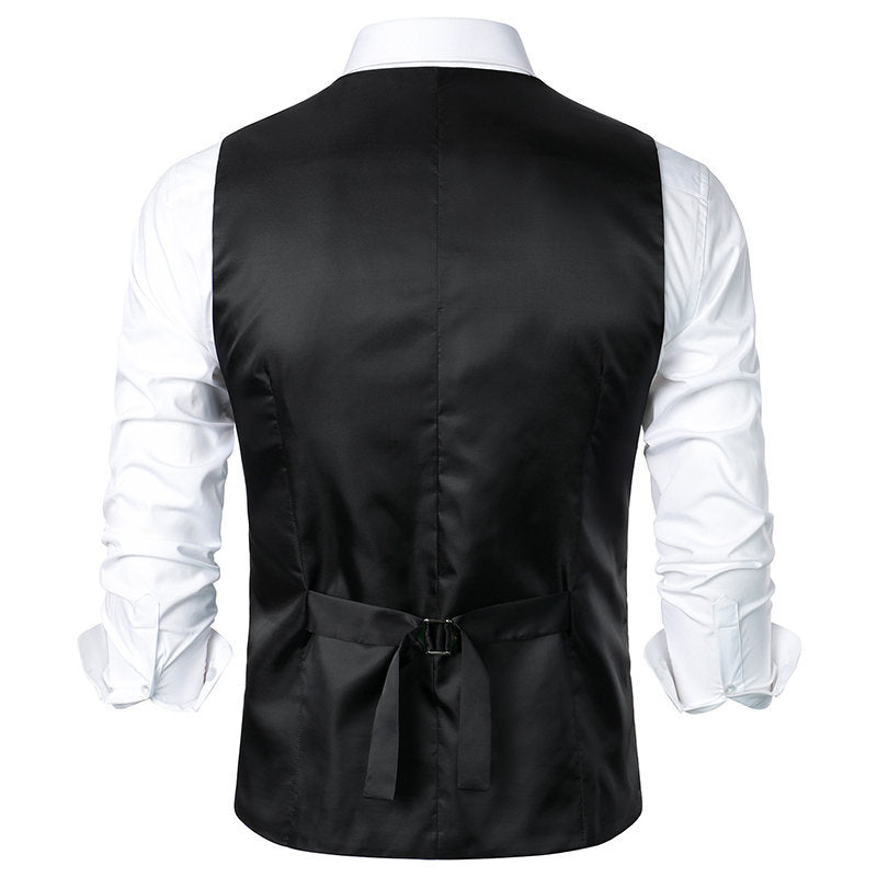 Herren Anzugweste Elegant Hahnentritt Muster Slim Fit