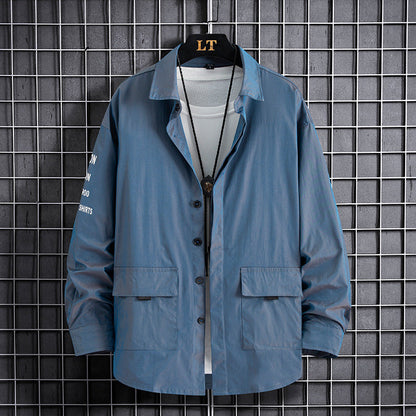 Herren Overshirt Praktisch mit Taschen Modern