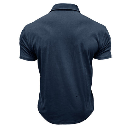 Herren Poloshirt Modern Stehkragen mit Brusttasche
