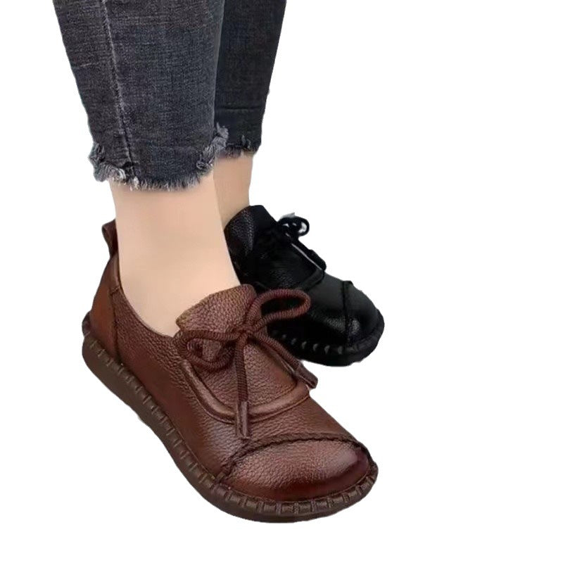 Damen Mokassins Bequem Kunstleder Schnürschuhe Modern