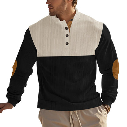 Herren Pullover Stehkragen Modern mit Knöpfen Elegant