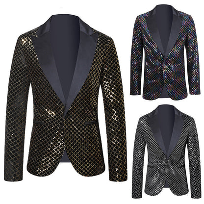 Herren Blazer Modern Pailletten Elegant Schwarzer Abendanzug - BerlinGlamour