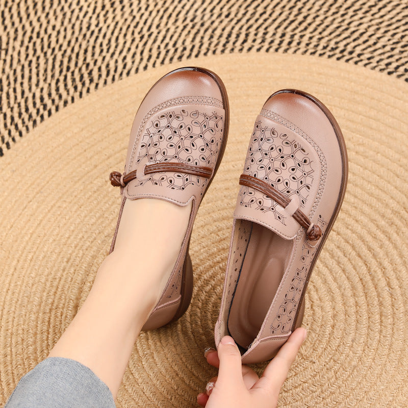 Damen Ballerinas Bequem Perforiert Modisch