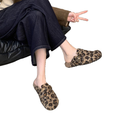 Damen Clogs Wollfilz Warm Schnalle Mode