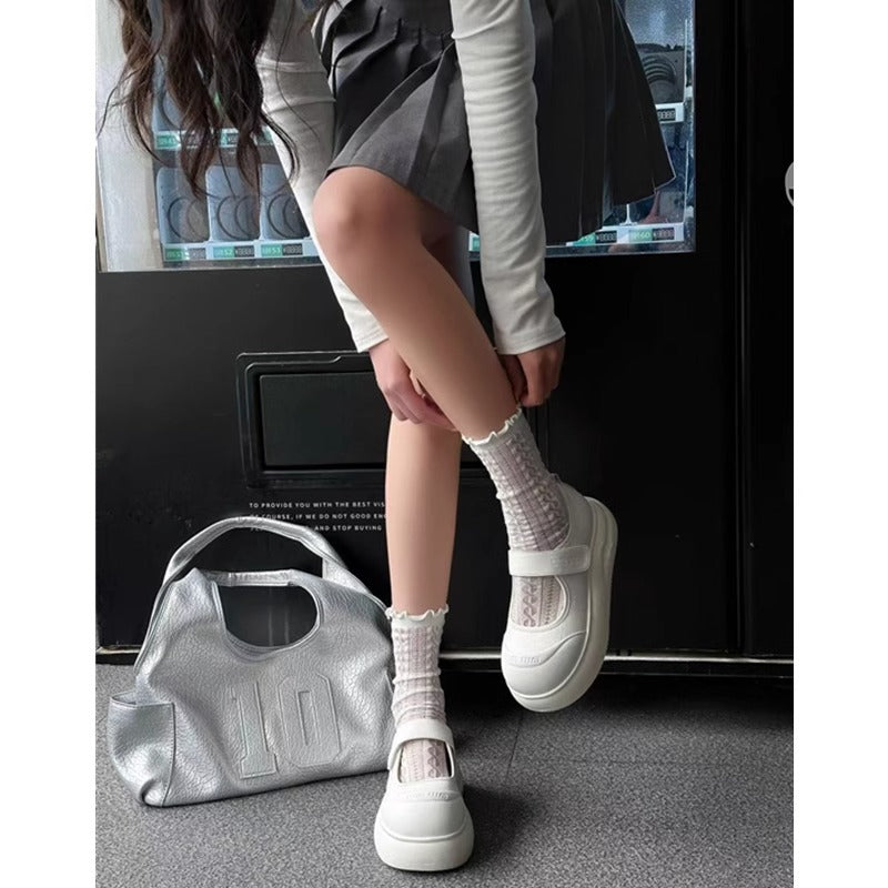 Damen Plateau Sneaker Sportlich Stylisch Klettverschluss