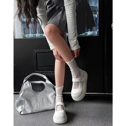 Damen Plateau Sneaker Sportlich Stylisch Klettverschluss