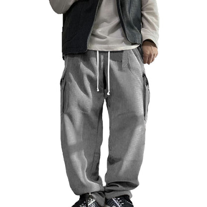 Herren Cargo-Hose Mit Seitentaschen Elastischer Bund Modern