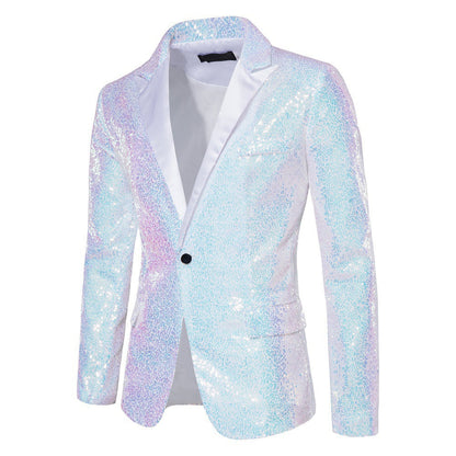 Herren Blazer Glitzer Pailletten Elegant