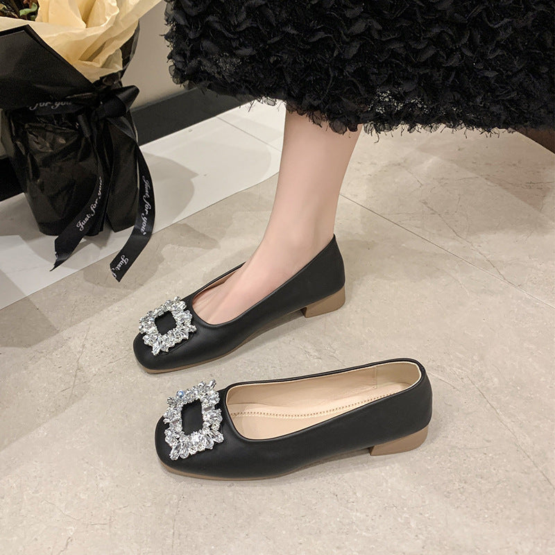 Damen Ballerinas mit Glitzer Schmuck Detail Elegante Mode