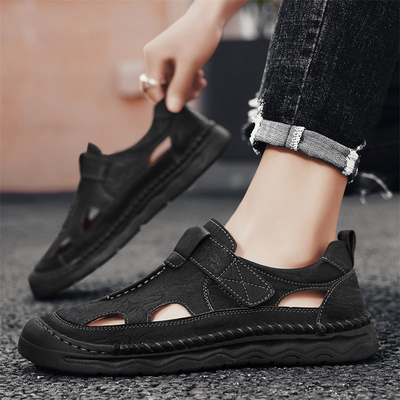 Leder Sandalen Herren atmungsaktiv verstellbar