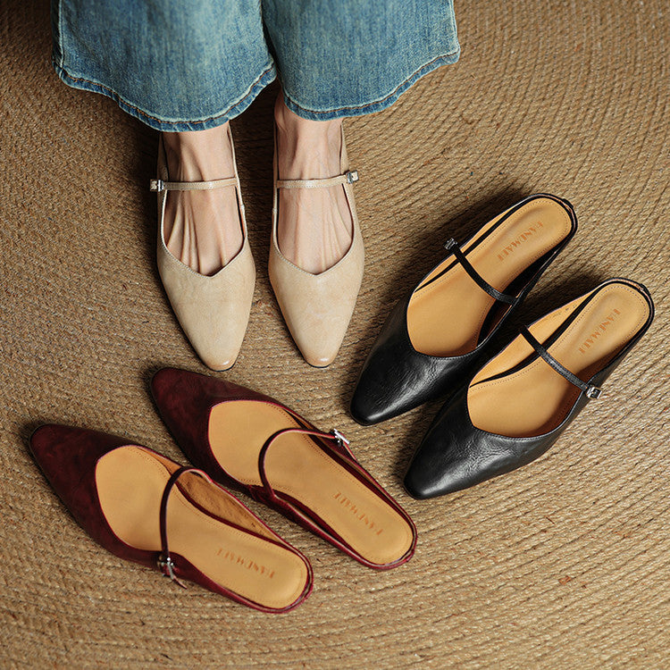 Damen Slipper Leder Echt Bequem
