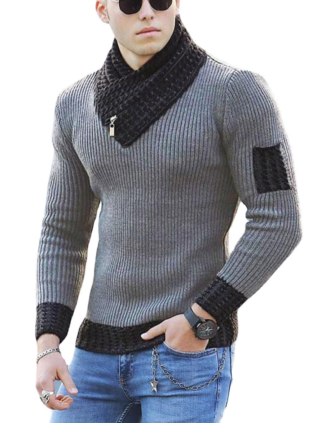 Herren Strickpullover Modern Asymmetrisch Trendig