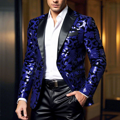 Herren Blazer Elegant Jacquard Design Schimmernd