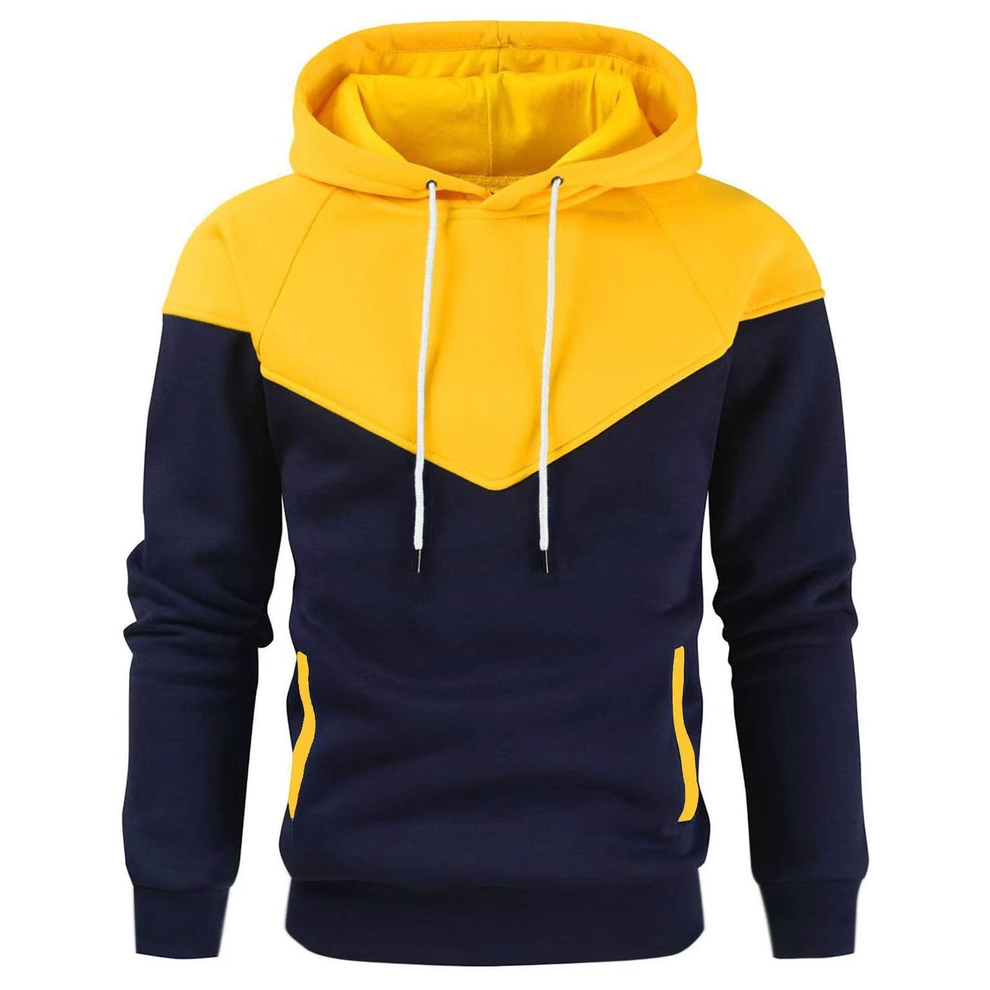 Herren Kapuzenpullover Sportlich Farbblock Design Funktionstaschen