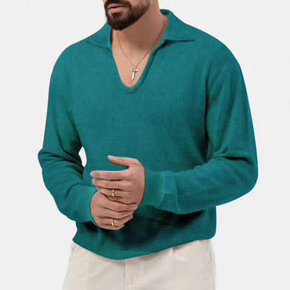 Herren Pullover Eleganter V-Ausschnitt Strukturiert Modern