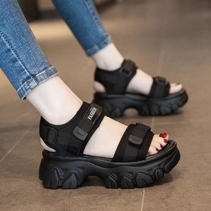 Damen Sandalen Chunky mit verstellbaren Riemen Trendy Sommer