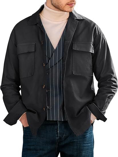 Herren Utility-Jacke Modern mit vielen Taschen und lässigem Schnitt