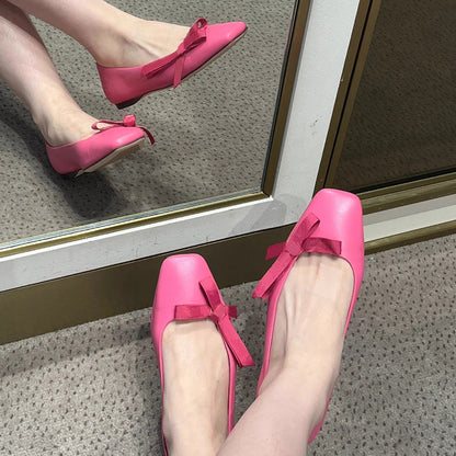 Damen Ballerinas mit Schleife Elegant Schuhe für Frauen