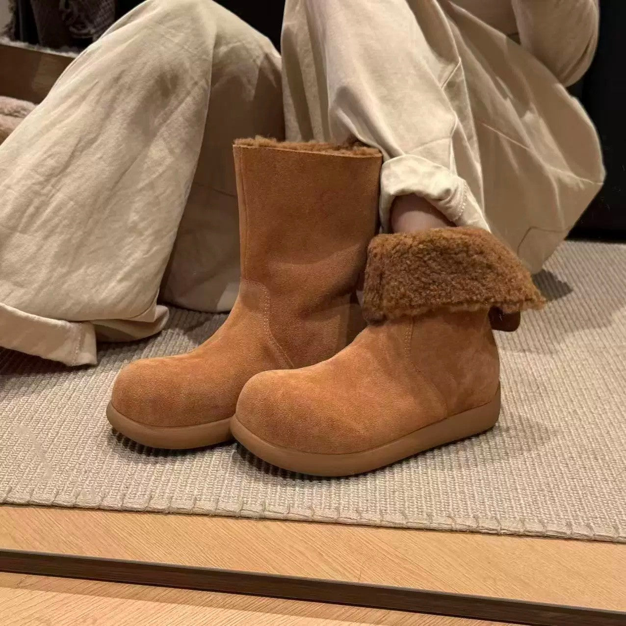 Damen Winterboots Weich Gefüttert Warme Stiefel