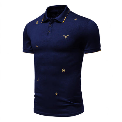 Herren Polohemd Modern Stickdesign Hochwertig