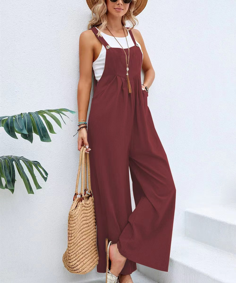Damen Latzhose Weite Bequem Verstellbar Elegant