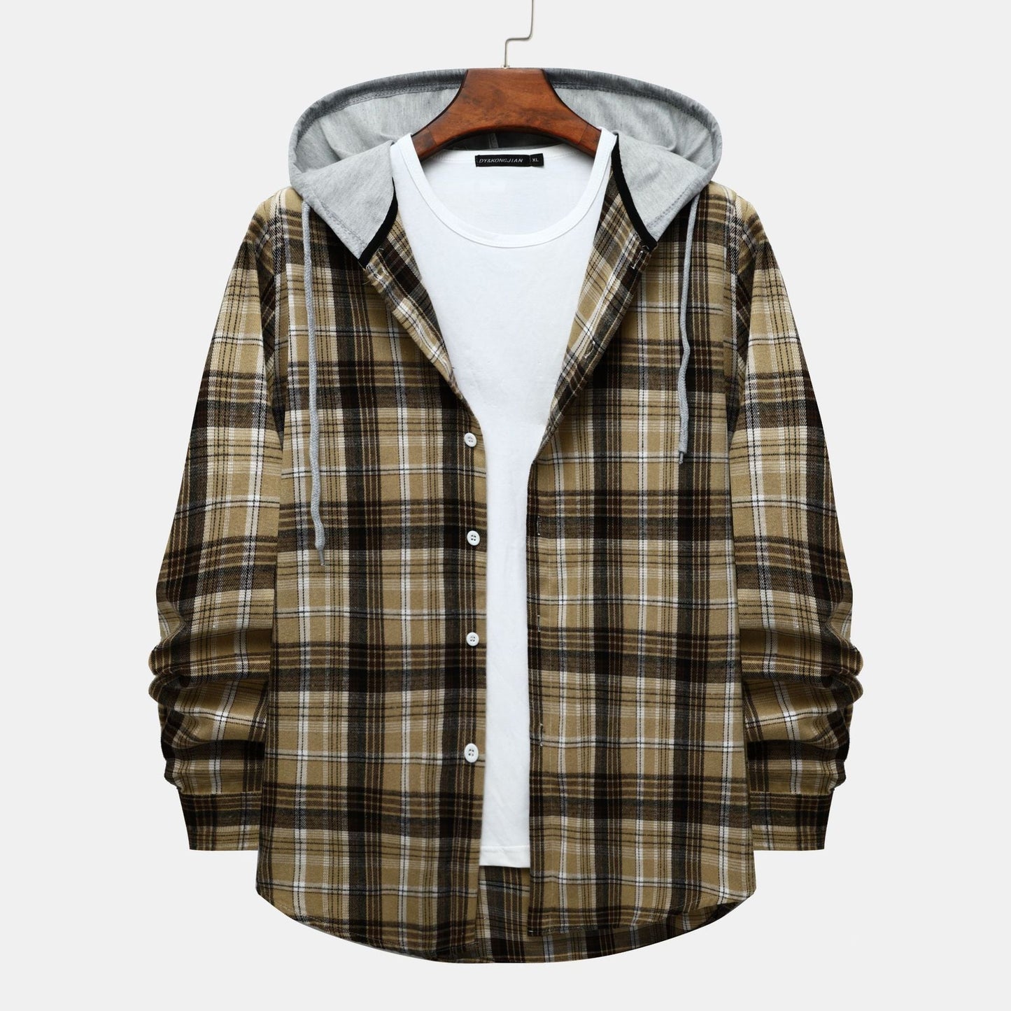 Herren Kapuzenjacke Karomuster Klassisch Modern