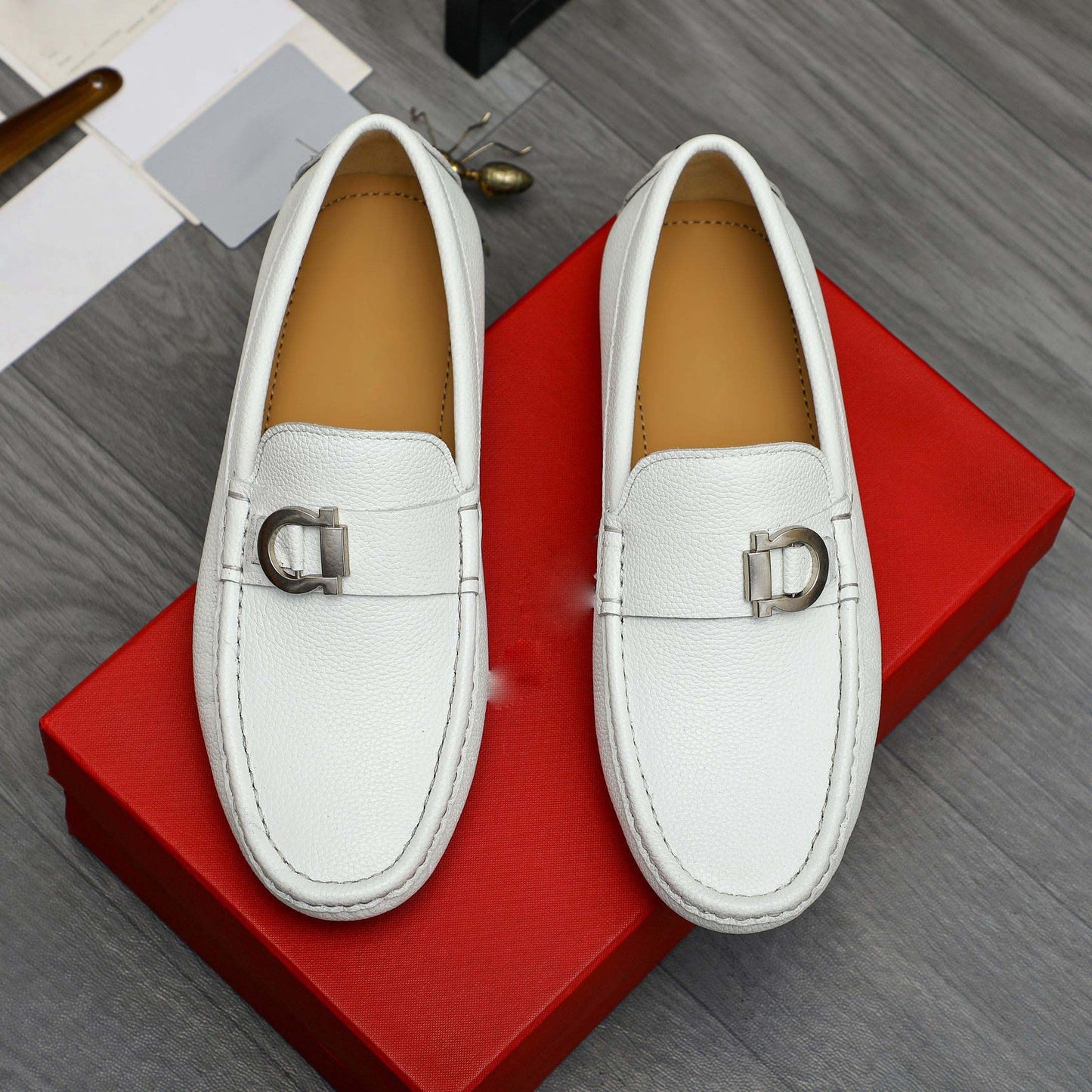 Damen Mokassins Leder Elegante Schuhe Frauen