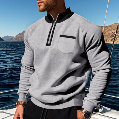 Herren Sweatshirt Feuchtigkeitsregulierend Mit Reißverschluss