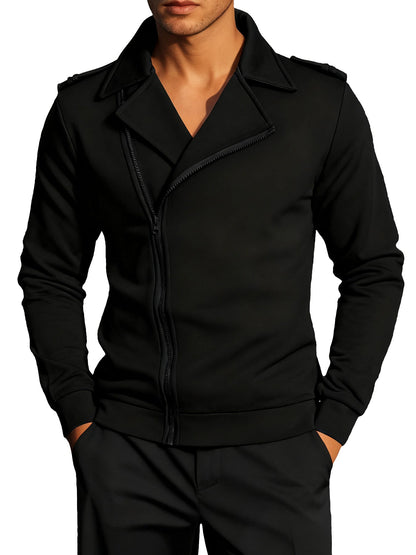 Lässige Herren Zipjacke Mit Kragen Modern