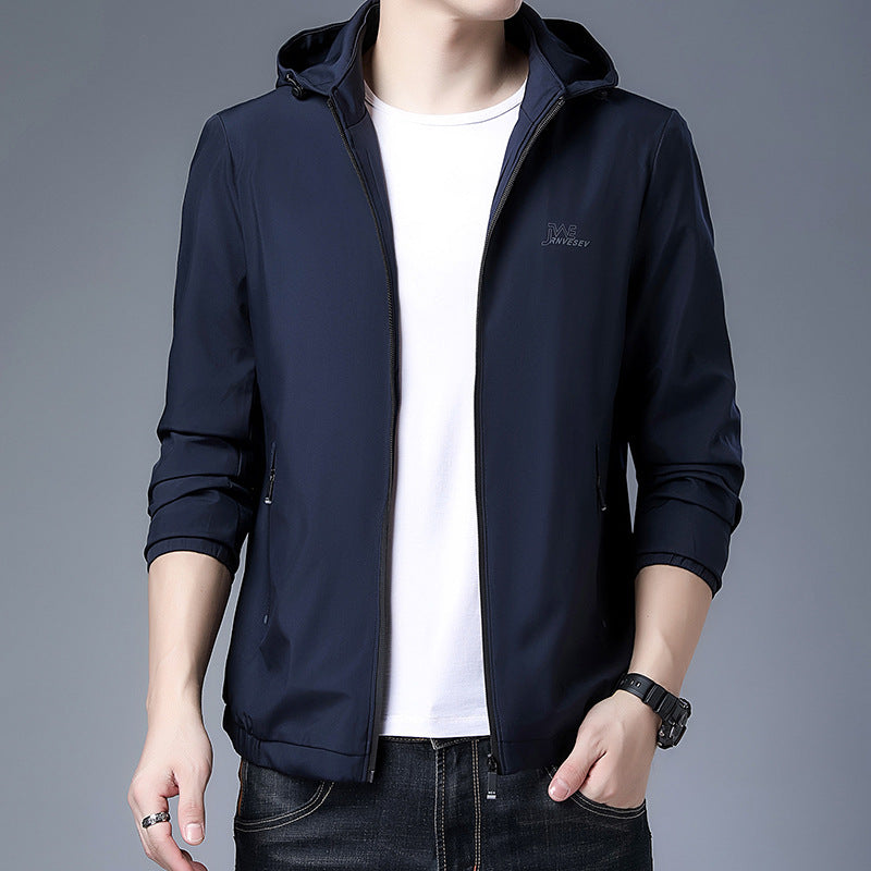 Herren Funktionsjacke Leicht Kapuze Atmungsaktiv Waterproof