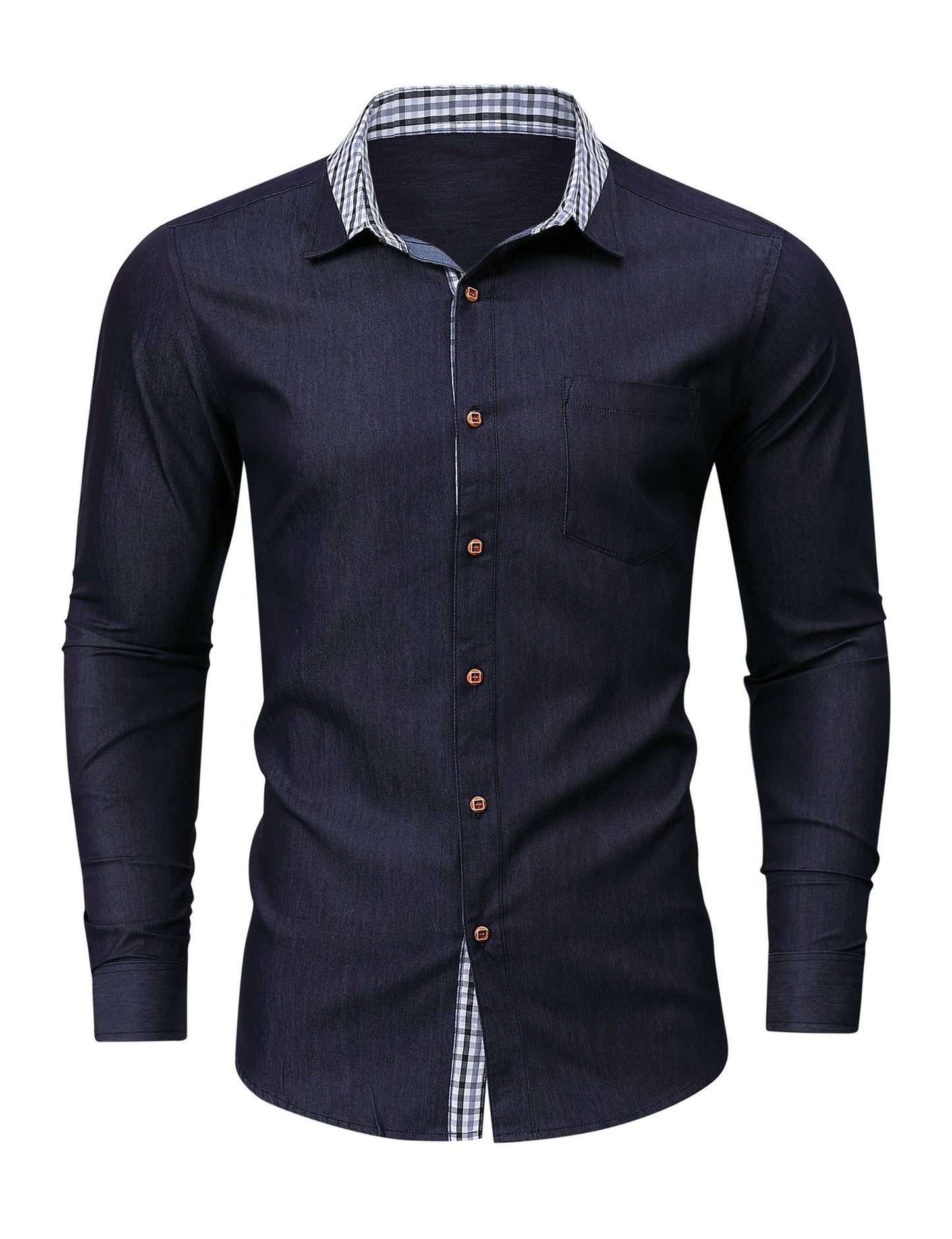 Herren Hemd Denim Kariert Modern Berlin Style