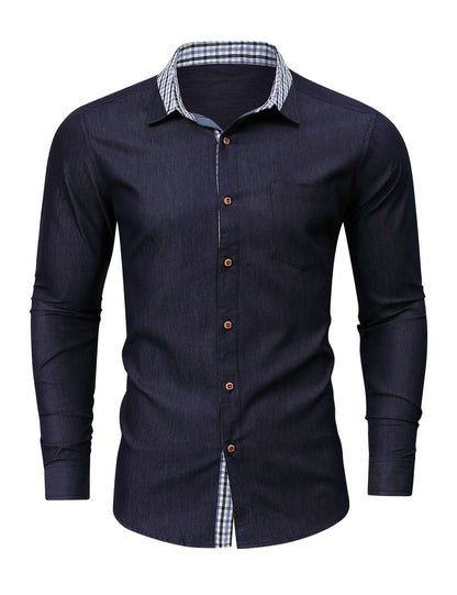 Herren Hemd Denim Kariert Modern Berlin Style