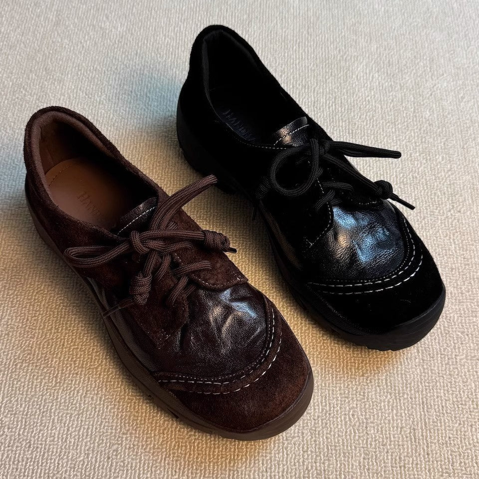 Damen Schnürschuhe Lederschuhe Bequem Modisch - BerlinGlamour