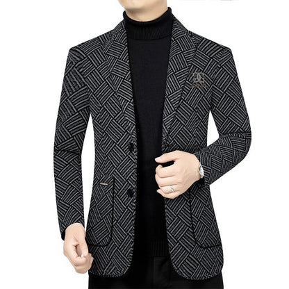 Herren Blazer Jacke Gestreift Modern mit Futter