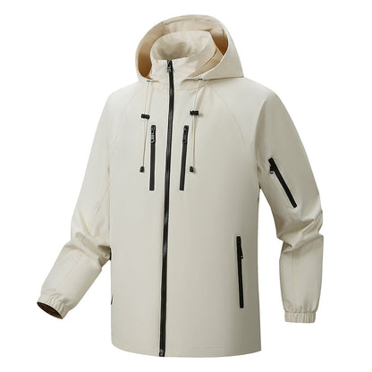 Herren Outdoorjacke Funktionell Wasserabweisend mit Kapuze
