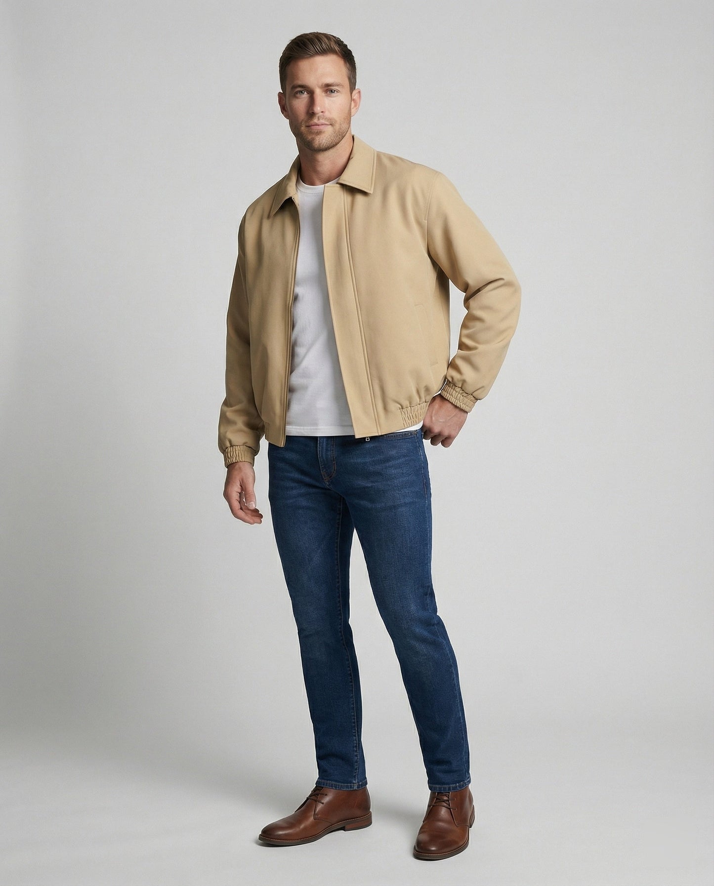Herren Jacke Retro Harrington Herbstjacke Klassisch
