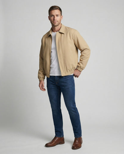 Herren Jacke Retro Harrington Herbstjacke Klassisch