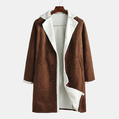 Herren Langmantel Modern mit Weichem Futter