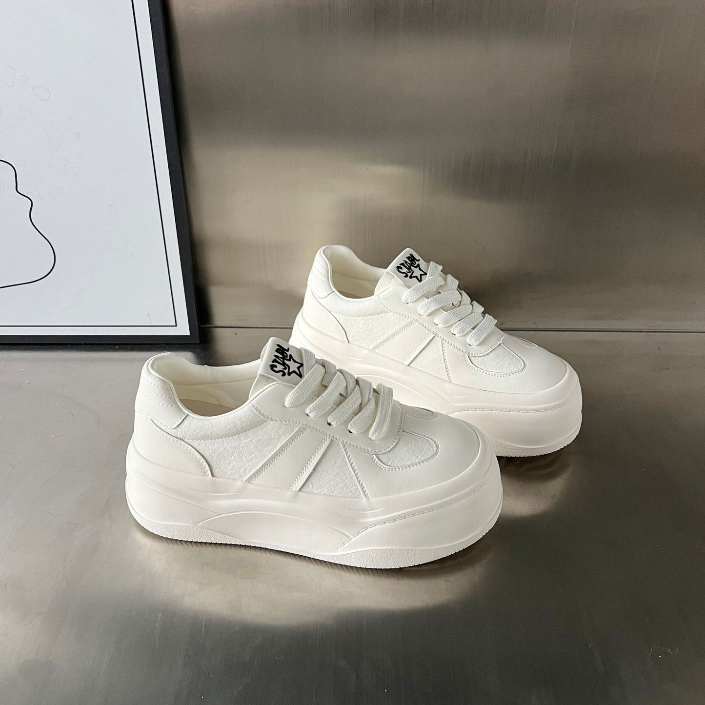 Damen Sneaker Plateau Komfort Atmungsaktiv Rutschfest