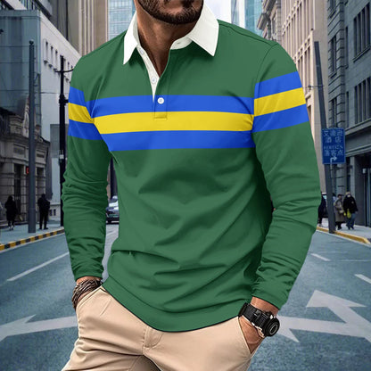 Herren Langarmshirt Sportlich Bunt Streifen
